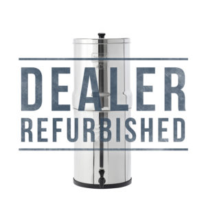 silver refurbished imperial berkey sysytem on a white background